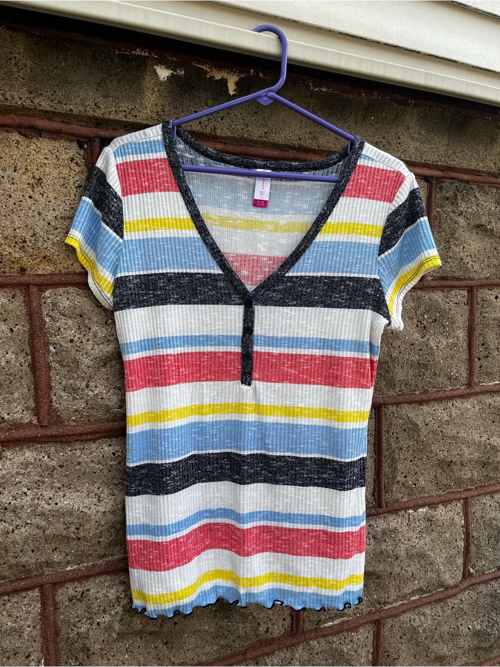 Colorful striped sweater blouse no boundaries xl 15-17 junior